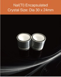 NaI Tl Scintillation Crystal, NaI Tl Scintillator, Thallium Doped Sodium Iodide Scintillation Crystal, Diameter 30 mm x 24 mm